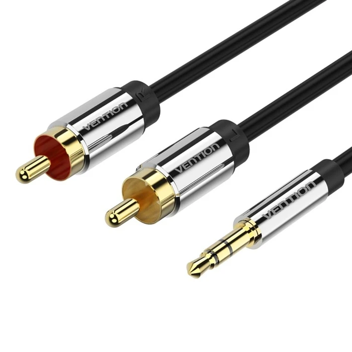 Audio Cable Vention 3.5mm Male to 2RCA Male 10M Black Metal Type BCFBL