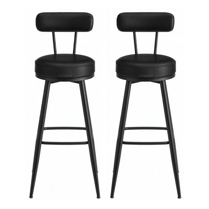 VASAGLE Σκαμπό Μπαρ με πλάτη