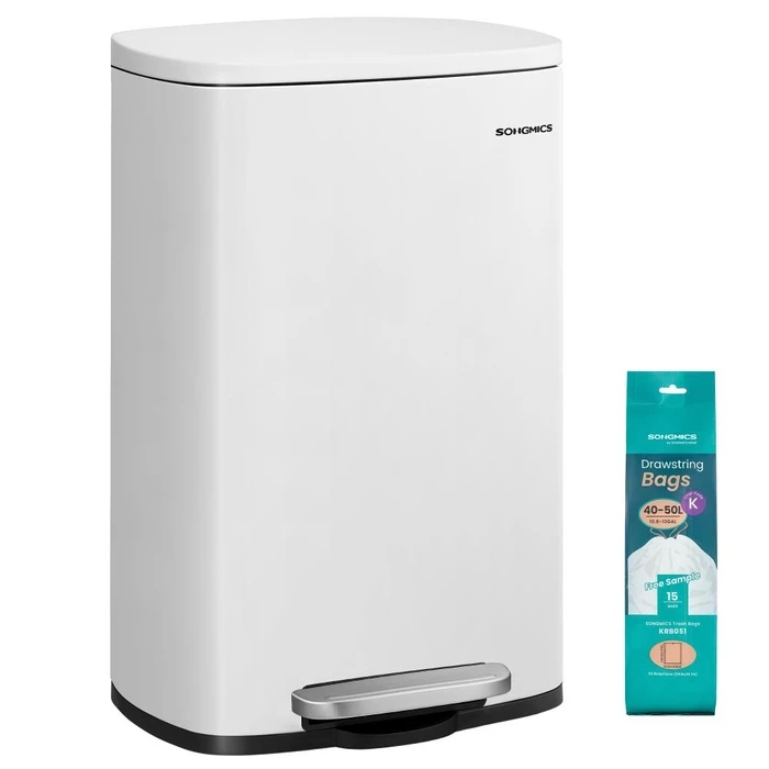Kitchen Trash Bin SONGMICS 50L White