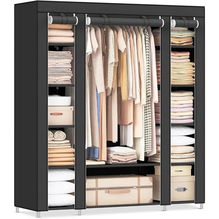 SONGMICS Portable Fabric Wardrobe with Metal Frame