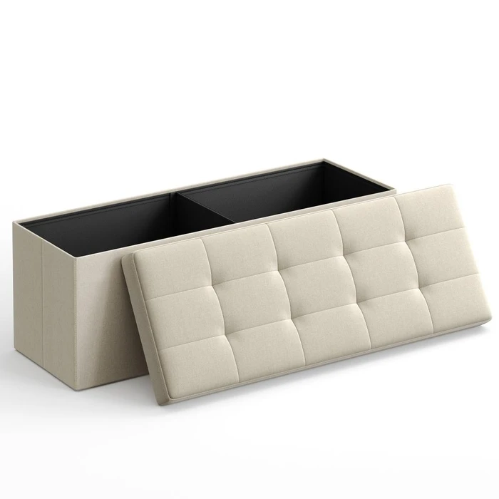 SONGMICS Αναδιπλούμενος Πάγκος Αποθήκευσης Μπεζ LSF77BE