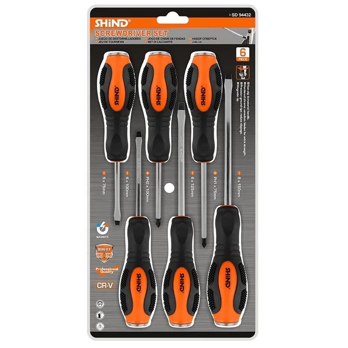 Shind Σετ Κατσαβίδια Χτυπητά 6 τεμ SHI94432