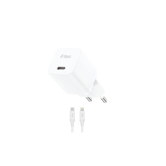 TTEC Φορτιστής Travel SmartCharger GaN 30W PD με Καλώδιο USB C σε Lightning Λευκό