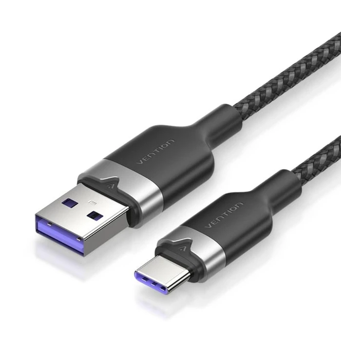 Vention Καλώδιο USB 2.0 A Male to C Male 6A 1m Γκρι Flexible PVC Type CWBHF