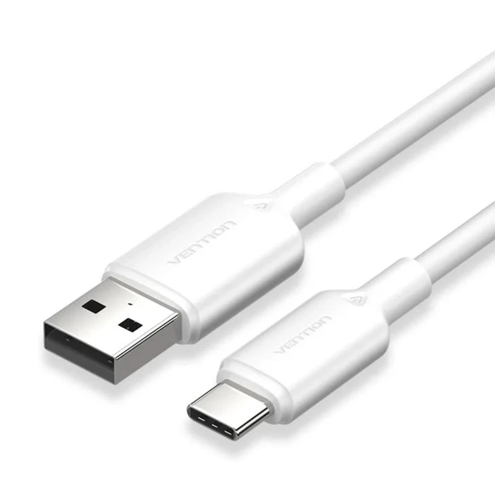 VENTION Καλώδιο USB 2.0 A Male to C Male 3A 2M White Flexible PVC Type CWAWH