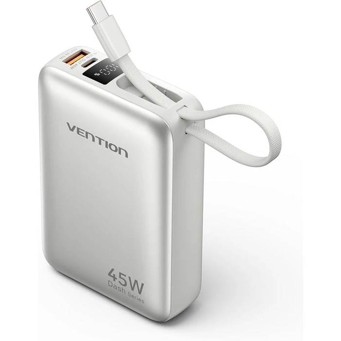 VENTION Power Bank 20000mAh 45W Μini με ενσωματωμένο καλώδιο USB-C Beige (FHGN0-TY)
