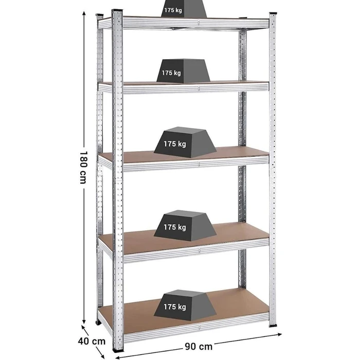 Songmics Ραφιέρα Dexion 180x90x40 cm (GLR040E02) – 5 ράφια, συνολική αντοχή 875 kg