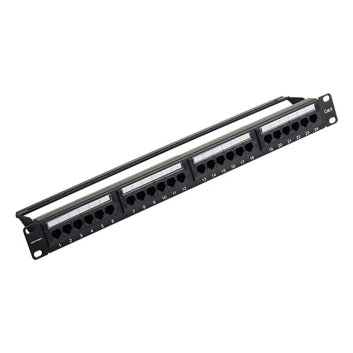 VENTION Patch Panel 24-Port Cat6 Unshielded Μαύρο (KGCB0)