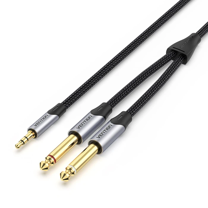 Vention Καλώδιο TRS 3.5mm αρσενικό σε 2×6.35mm αρσενικά 5m Γκρι (BARHJ)