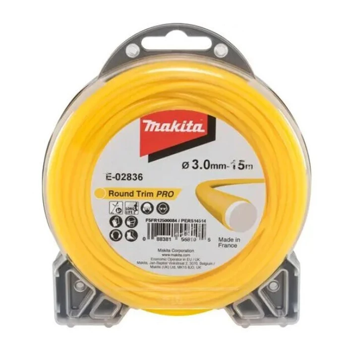 Νήμα χορτοκοπτικού Makita στρογγυλό 3,0 mm x 15 m (E-02836)