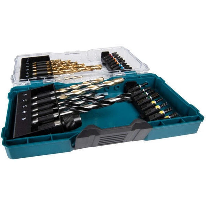 Makita Drill & Bit Set E-07054, 29-piece (Folding plastic case with transparent lid)