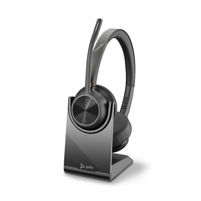 Poly Voyager 4320 UC Bluetooth Ακουστικά με μικρόφωνο και βάση φόρτισης USB-A