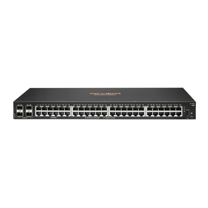 HPE Aruba 6100 48G 4SFP+ Managed L2 Switch - 48x 1GbE RJ-45, 4x SFP+ (10Gb)
