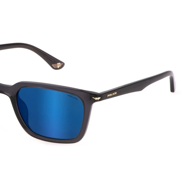 Police Unisex Γυαλιά Ηλίου με Γκρι Κοκκάλινο Σκελετό και Μπλε Καθρέφτη Φακό SPLL80 705B