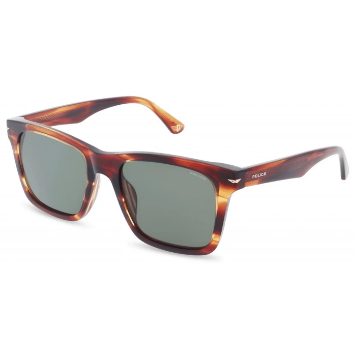 Police Ανδρικά Γυαλιά Ηλίου με Καφέ Ταρταρούγα Κοκκάλινο Σκελετό και Πράσινο Φακό SPLN35 09N3