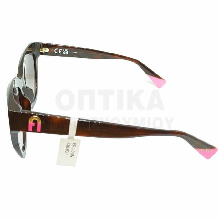 Furla Γυναικεία Γυαλιά Ηλίου με Καφέ Ταρταρούγα Κοκκάλινο Σκελετό και Γκρι Ντεγκραντέ Φακό SFU780 0752
