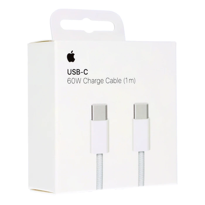 Apple πλεκτό καλώδιο USB-C σε USB-C 60W 1μ Λευκό (MQKJ3ZM/A)