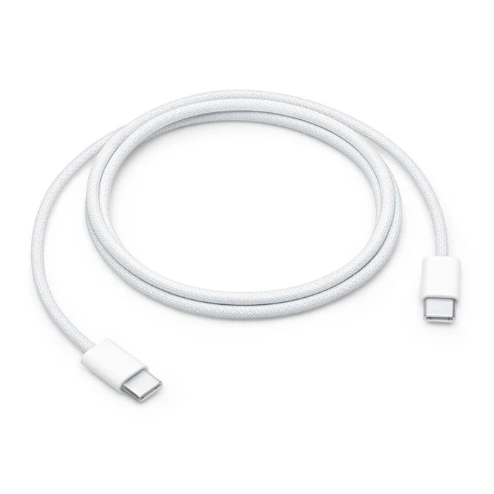 Apple πλεκτό καλώδιο USB-C σε USB-C 60W 1μ Λευκό (MQKJ3ZM/A)