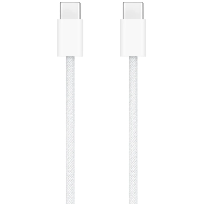 Apple πλεκτό καλώδιο USB-C σε USB-C 60W 1μ Λευκό (MQKJ3ZM/A)