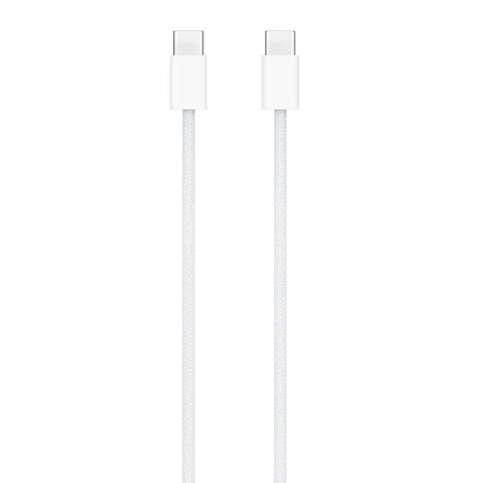 Apple πλεκτό καλώδιο USB-C σε USB-C 60W 1μ Λευκό (MQKJ3ZM/A)