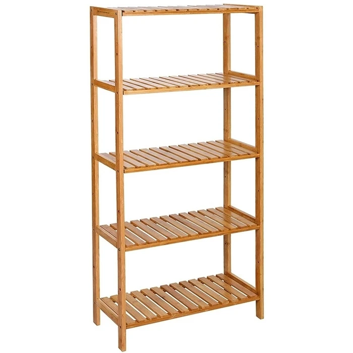 Bathroom Shelf SONGMICS Bamboo 5 Adjustable Shelves 130 x 60 x 26 cm BCB35Y
