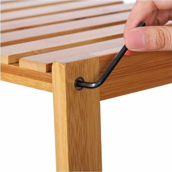 Bathroom Shelf SONGMICS Bamboo 5 Adjustable Shelves 130 x 60 x 26 cm BCB35Y