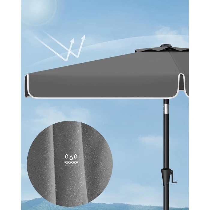 SONGMICS Ομπρέλα Κήπου Γκρι 2 x 1.5 μέτρα GPU048G01