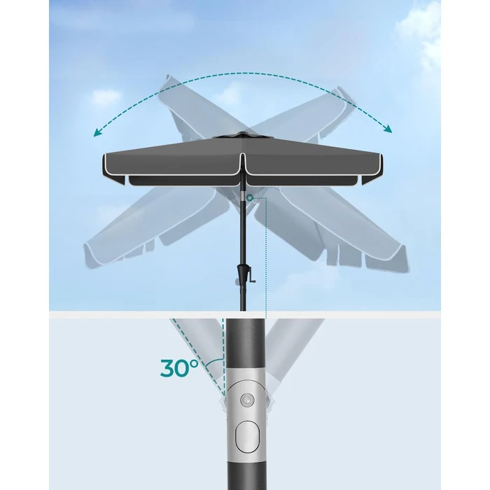 SONGMICS Ομπρέλα Κήπου Γκρι 2 x 1.5 μέτρα GPU048G01