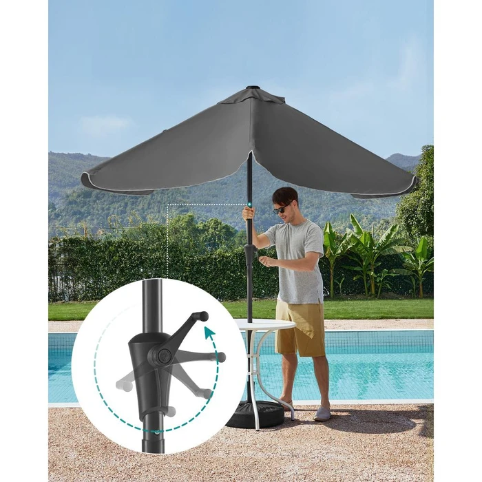 SONGMICS Ομπρέλα Κήπου Γκρι 2 x 1.5 μέτρα GPU048G01