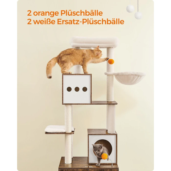 Feandrea Cat Tower With Litter box Height 185 cm, up to 2 cats (PCT15GYZ) (FEAPCT15GYZ)