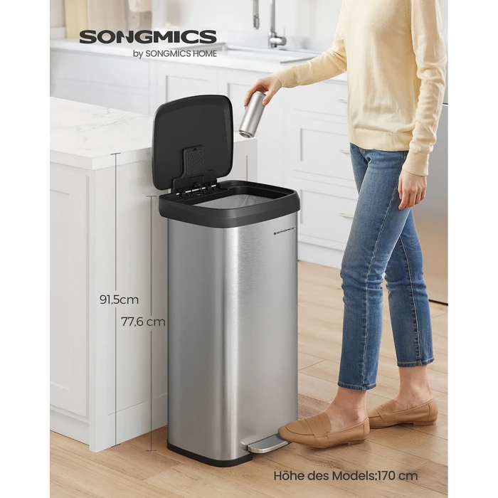 Songmics κάδος απορριμάτων κουζίνας 68L