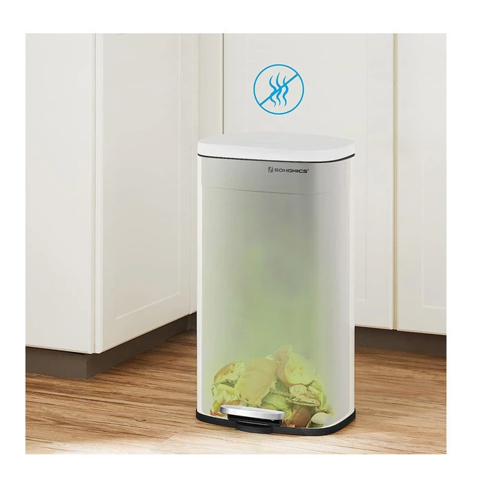 Kitchen Trash Bin SONGMICS 50L White