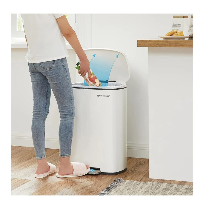 Kitchen Trash Bin SONGMICS 50L White