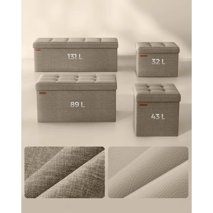 SONGMICS Αναδιπλούμενος Πάγκος Αποθήκευσης 110 x 38 x 38 Καφέ