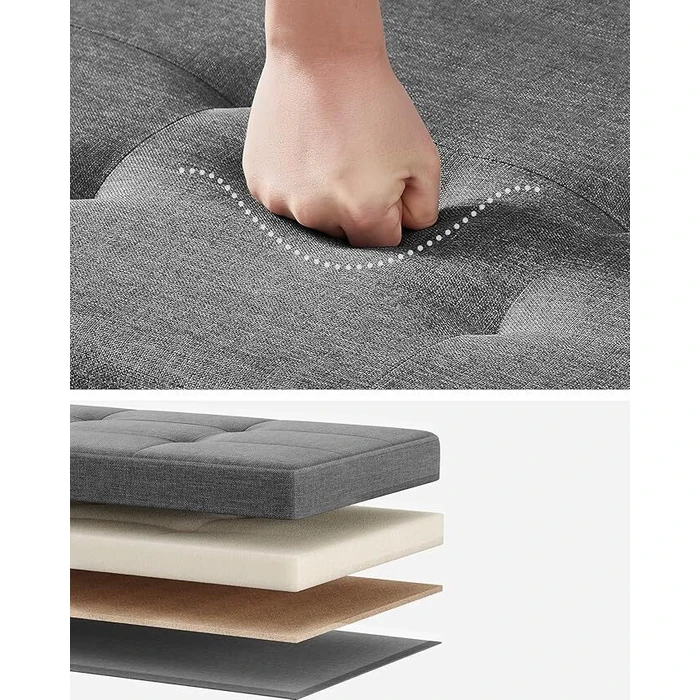 SONGMICS Αναδιπλούμενος πάγκος αποθήκευσης Σκούρο Γκρι 110 x 38 x 48 cm LSF018G11