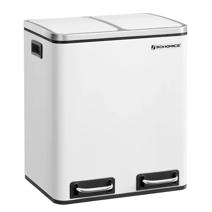 Songmics Κάδος Απορριμάτων Κουζίνας 30L Λευκός