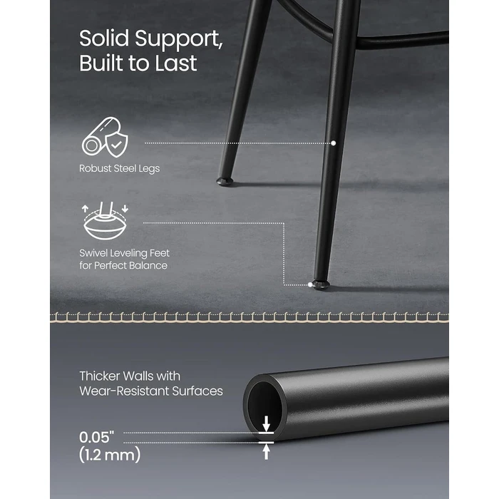 VASAGLE Bar Stools with Back Set of 2