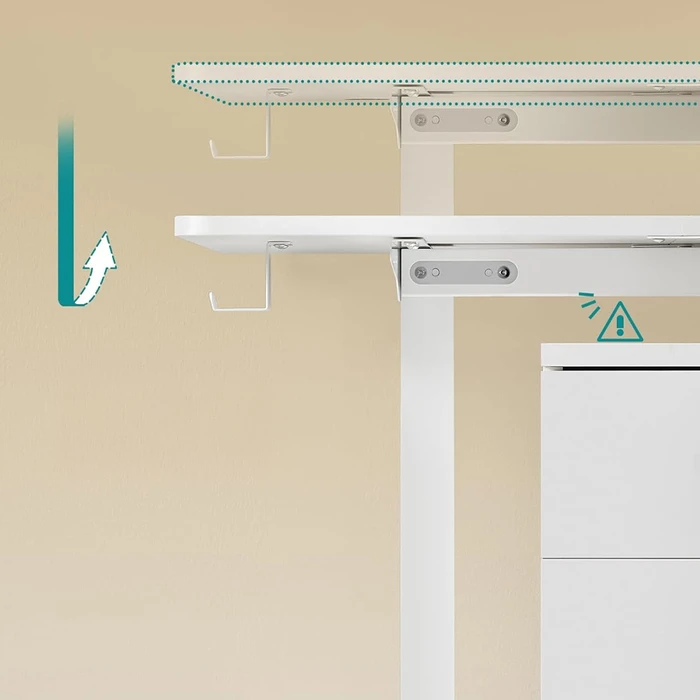 Songmics Μεταλλικό Ηλεκτρικά Ρυθμιζόμενο Γραφείο σε Ύψος 140 x 60 x 72-120cm Λευκό LSD134W01V1