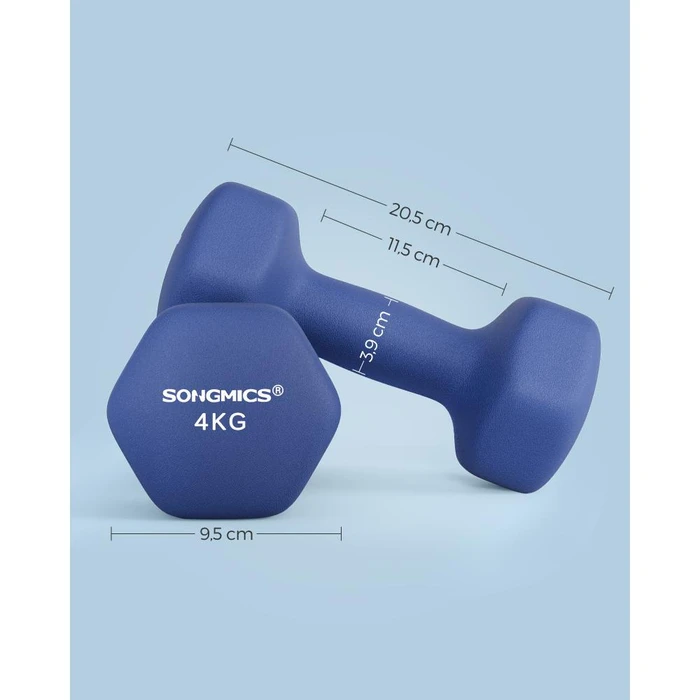 SONGMICS Fitness Dumbbells Set of 2 4 kg Blue