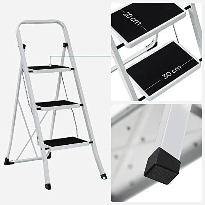 Songmics Σκάλα 3 Bαθμίδων (GSL03WT) (SNGGSL03WT)