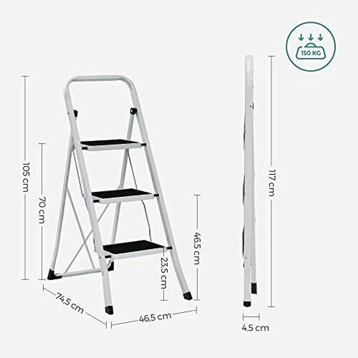 Songmics Σκάλα 3 Bαθμίδων (GSL03WT) (SNGGSL03WT)