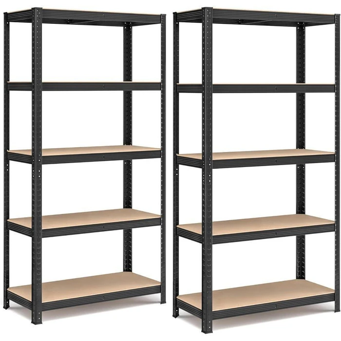 SONGMICS Heavy Duty Metal Shelving Unit Set of 2 5 Tier Black GLR042B01