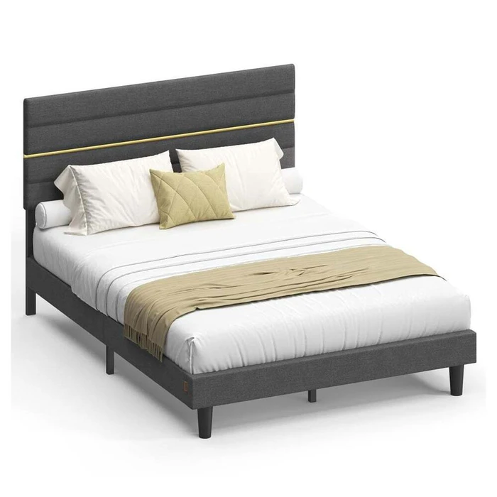 SONGMICS Διπλό Κρεβάτι Γκρι RMB504G01