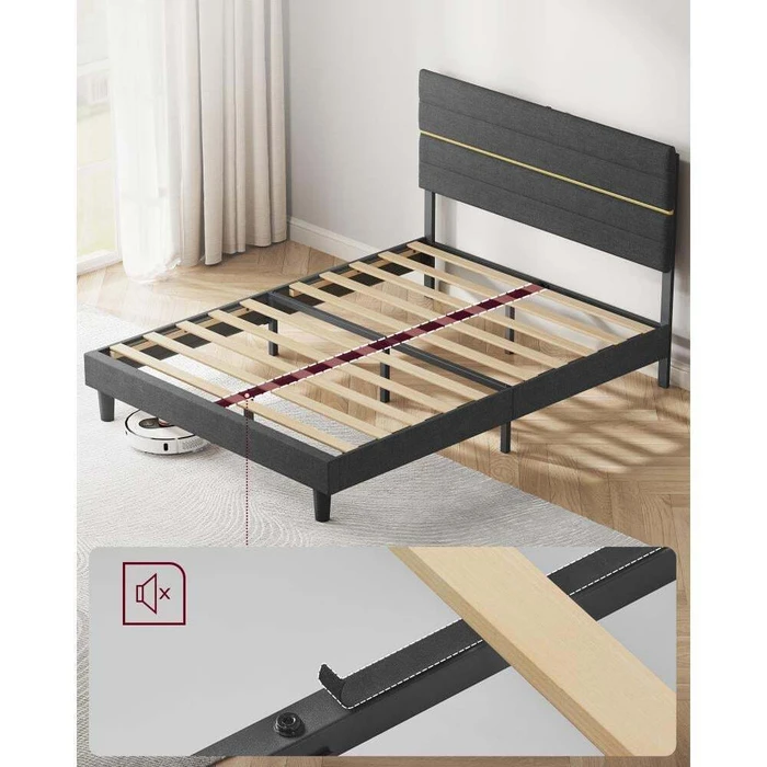 SONGMICS Διπλό Κρεβάτι Γκρι RMB504G01