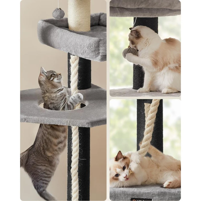 Feandrea Cat Tower XXl, Height 186.7 cm, up to 4 Cats, Σκούρο Γκρι & Μαύρο (PCT008G02) (FEAPCT008G02)