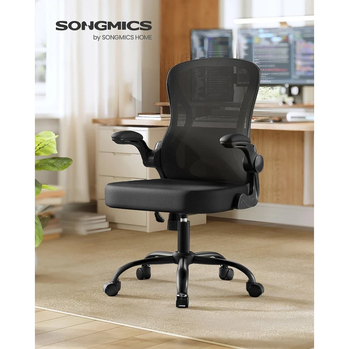 Songmics Εργονομική περιστρεφόμενη καρέκλα γραφείου 60 x 60 x 95.5-105,5 cm mesh, μαύρη (OBN042BH02) (SNGOBN042BH02)