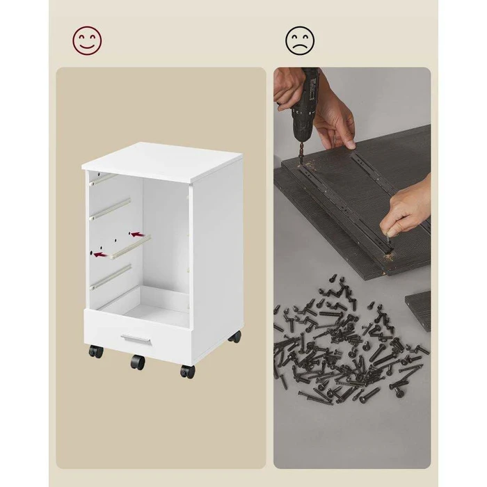 VASAGLE Ντουλάπι αρχείων με 5 συρτάρια λευκό