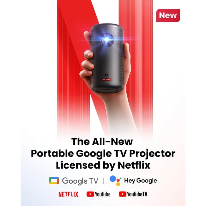 ANKER Nebula Capsule 3 Mini DLP Projector Full HD (1920 x 1080), 200 ANSI Lumens, Google TV, 8W Dolby Audio (D2425212)