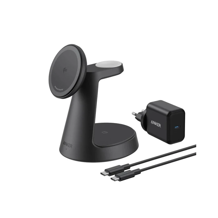 Anker MagGo 3‑in‑1 Ασύρματος Φορτιστής Qi2 με Καλώδιο USB‑C και Φορτιστή 15W