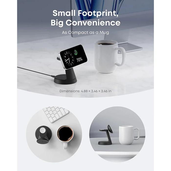 Anker MagGo 3‑in‑1 Ασύρματος Φορτιστής Qi2 με Καλώδιο USB‑C και Φορτιστή 15W